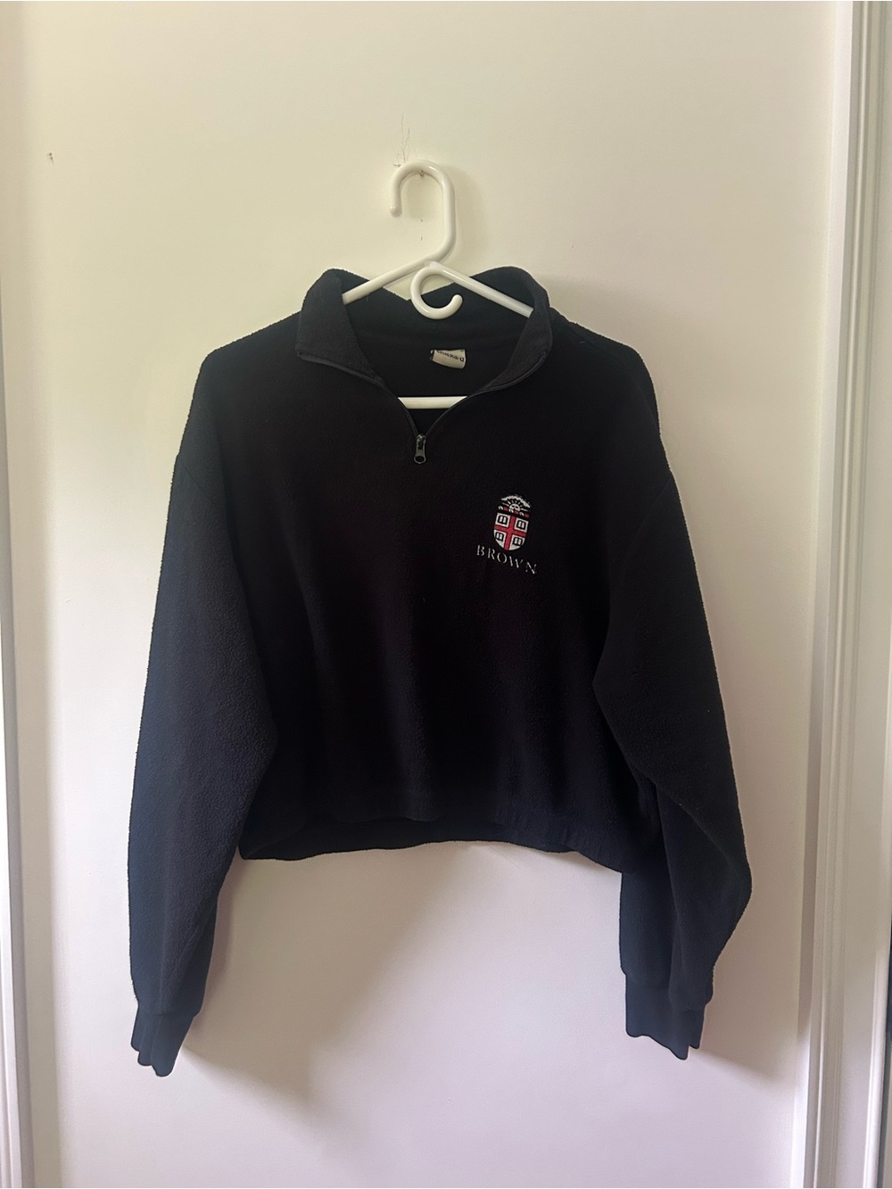 Black Quarter-Zip Fleece Pullover
